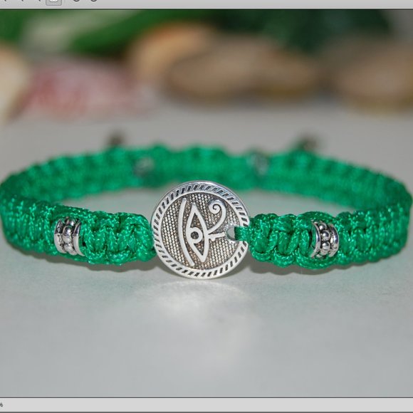 Egyptian Hawk Bracelet,God Eye of Horus Bracelet,Cord Bracelet,Ankh Cord Bracele - Picture 2 of 3